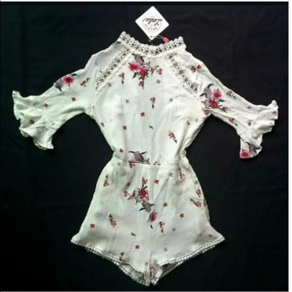 REVOLVE Floral Embroidered Lace Playsuit Romper
NWT